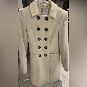 White military style pea coat size 4